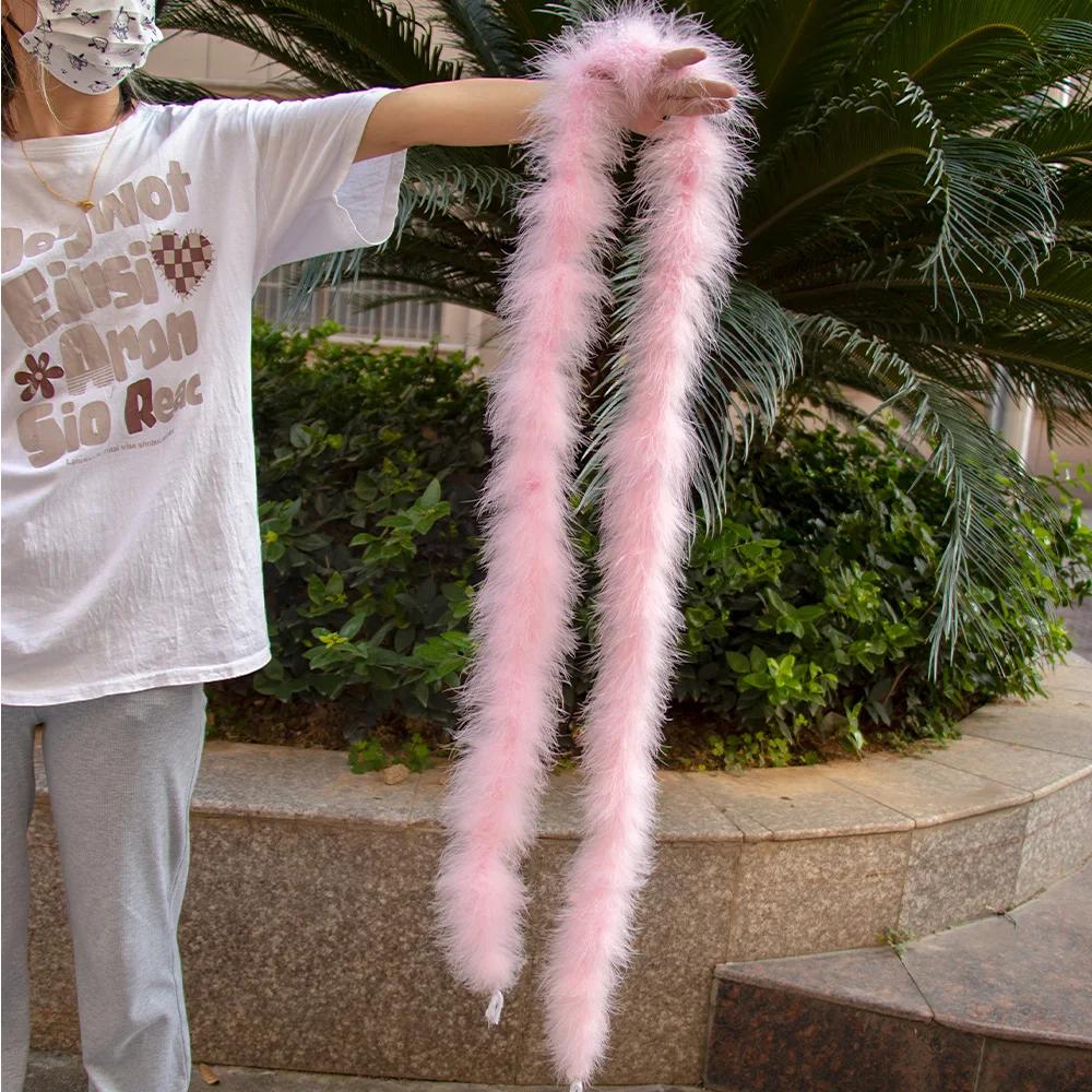 2M 50Grams Marabou Turkey Feathers Boa Trim for Crafts Needlework Shawl Party Scarf Carnival Costume Wedding Plumes Decoration