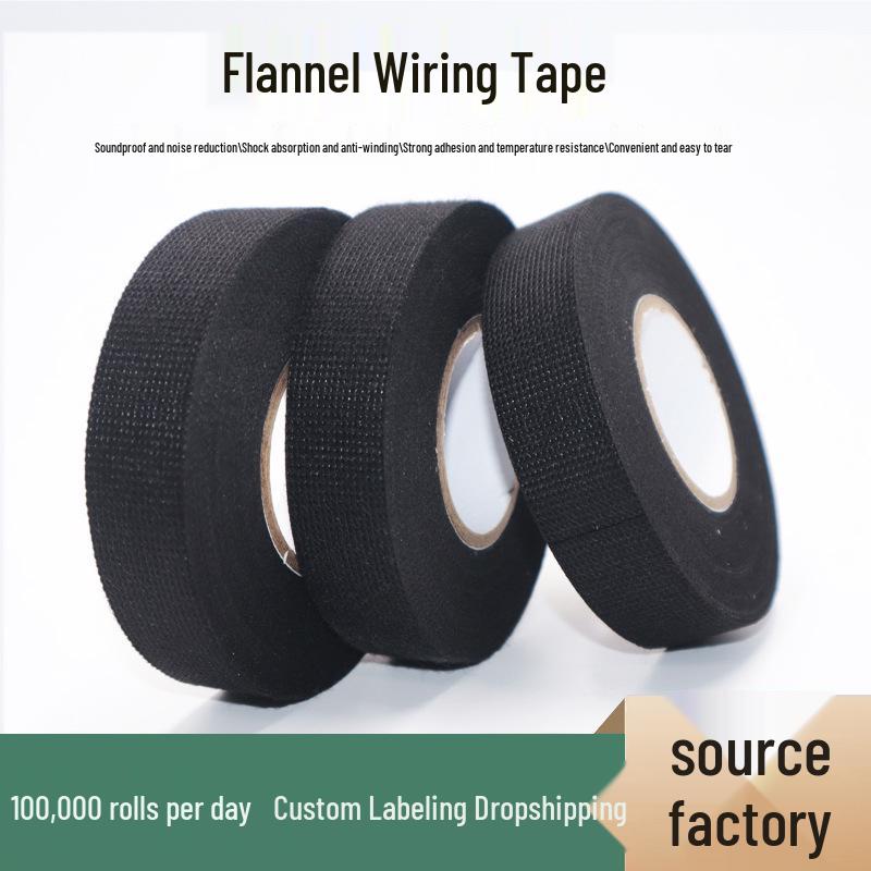 Velvet Wire Harness Tape - Easy Tear, Noise-Reducing, Shock-Absorbing, Temp-Resistant, Non-Flame Retardant, Bonsai Floral Tape.
