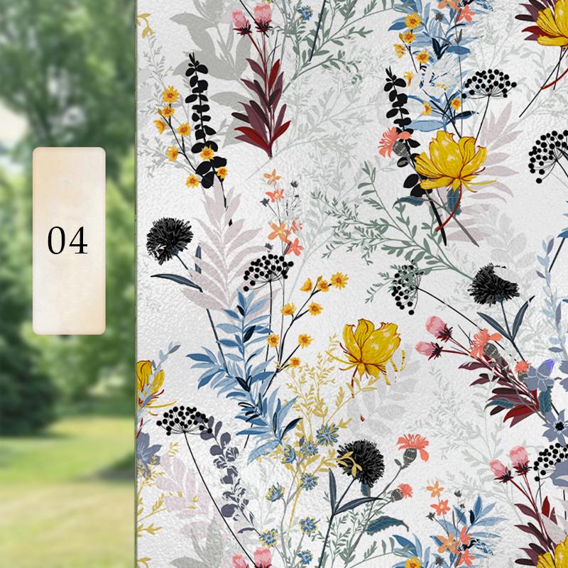 Винтажная пасторальная пленка для окон в романтическом стиле, защитная пленка для стекол, цветочная камелия, матовая статическая наклейка на стекло