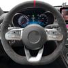 Противоскользящий черный замшевый чехол на руль автомобиля для Mercedes-Benz S-Class W222 GLC A-Class W177 C-Class W205 E-Class