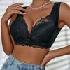 Plus-size Push-up Front Clasp Fixed Cup Lace Bra Vest Style Nursing Anti-sagging Bra