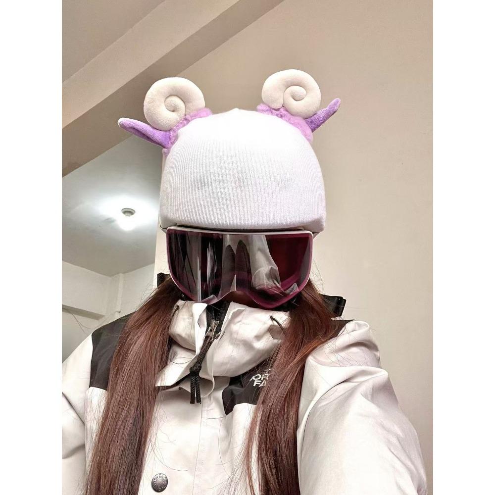 Ski Helmet Hat Cover Cute Cartoon Cat Ears Baby Same Single and Double Board Battery Helmet Cover Unisex