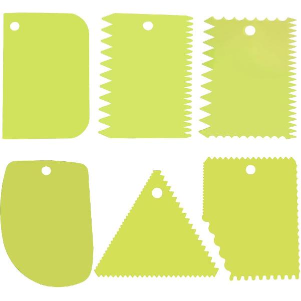 New 6pcs Cake Scraper 430 stainless Decorating Comb and Icing Smoother
