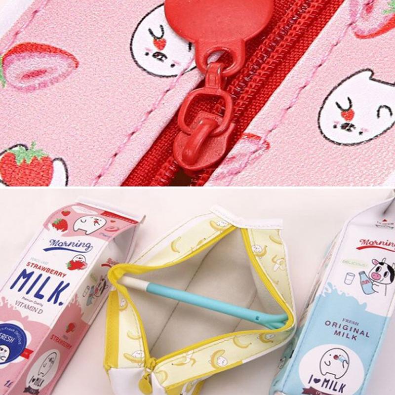 1 Pcs Kawaii Pencil Case Milk Square Gift Estuches School Pencil Box