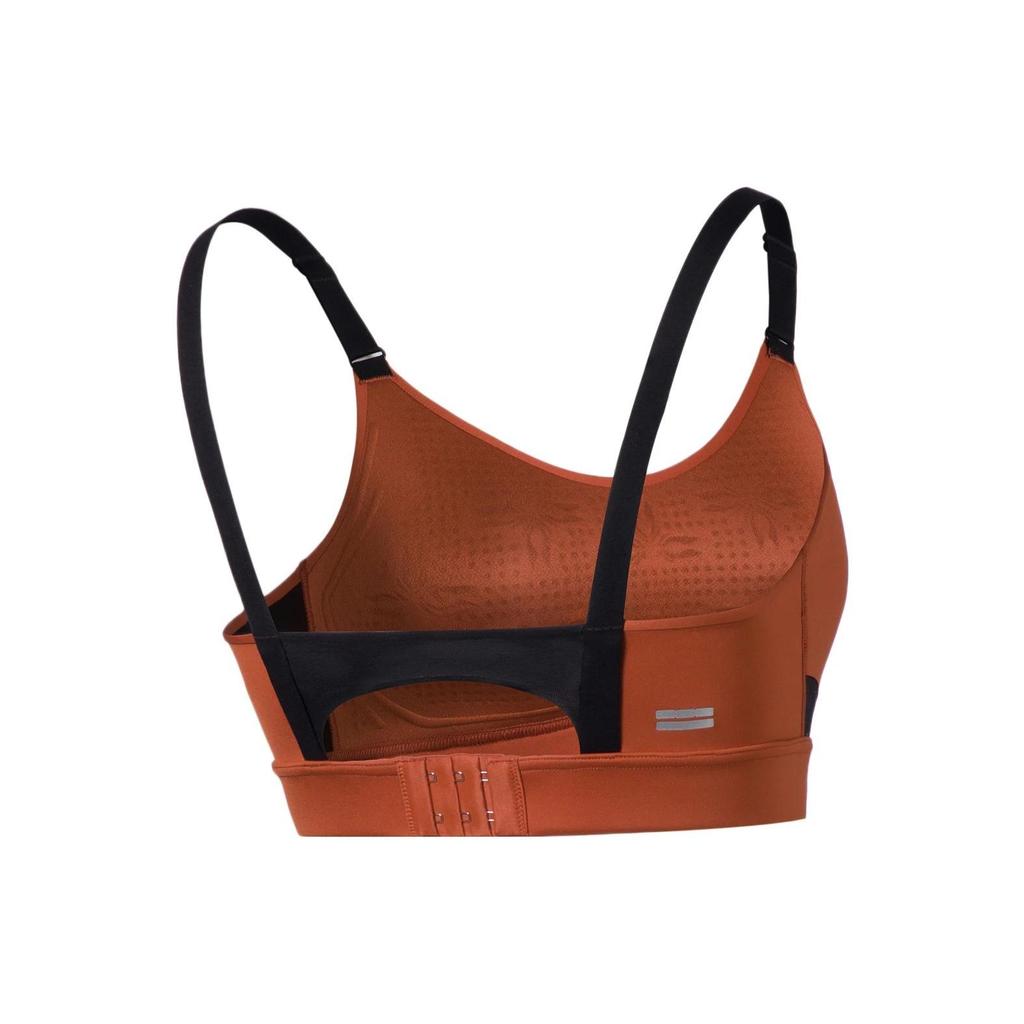 Li Ning SS22 Fitness Series однотонный обтягивающий спортивный бюстгальтер с высокой поддержкой, женское нижнее белье, красно-кирпично-коричневый AUBS092-7