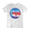 CROATIA Football T-Shirt 2024 Retro Circle, Adults Kids Or Baby, World Cup Kit