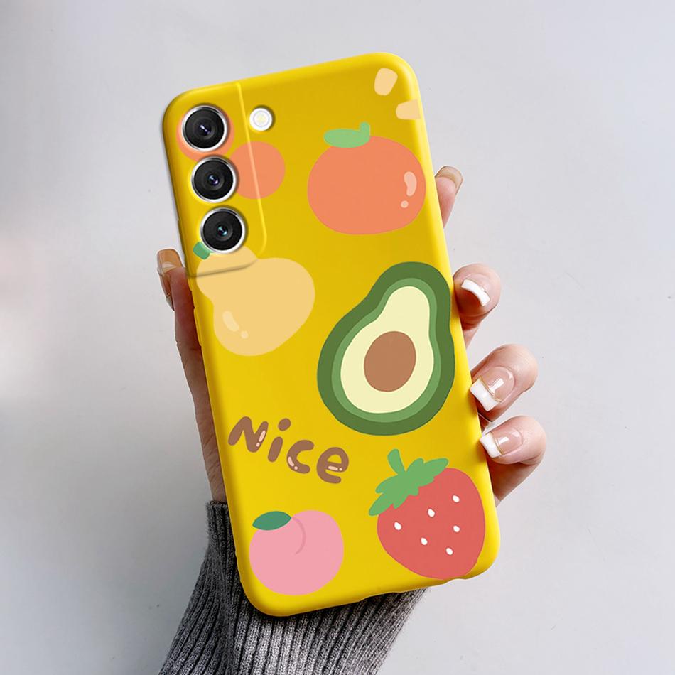 For Samsung Galaxy S22 S 22 Plus S22 Ultra S22+ Case Soft Slim Cute Bear Cartoon Frog Candy Painted Back Cover Funda Bumper Bags