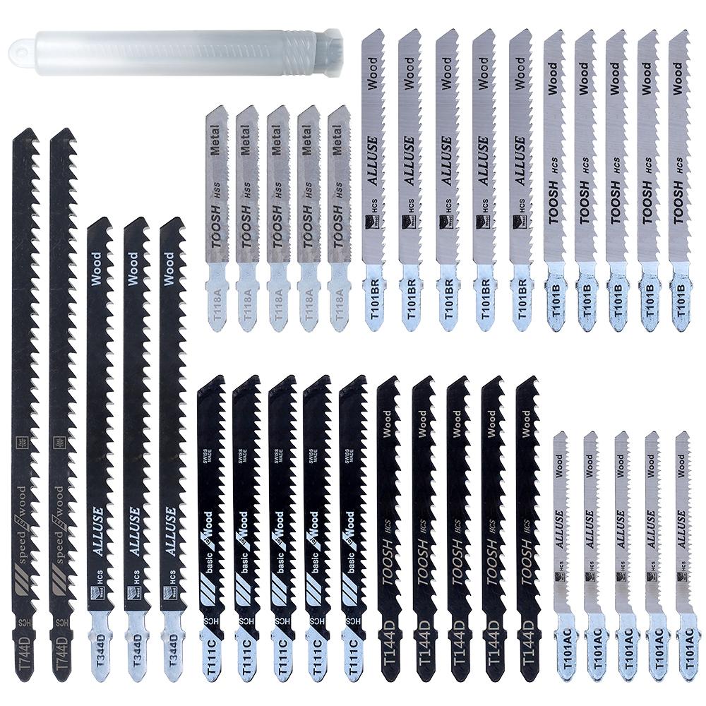 10-50Pcs T-Shaft Jigsaw Blades HCS Assorted Jig Saw Blades For Wood Plastic Metal Cutting Jig Saw Blades for Thin Metal Cutting