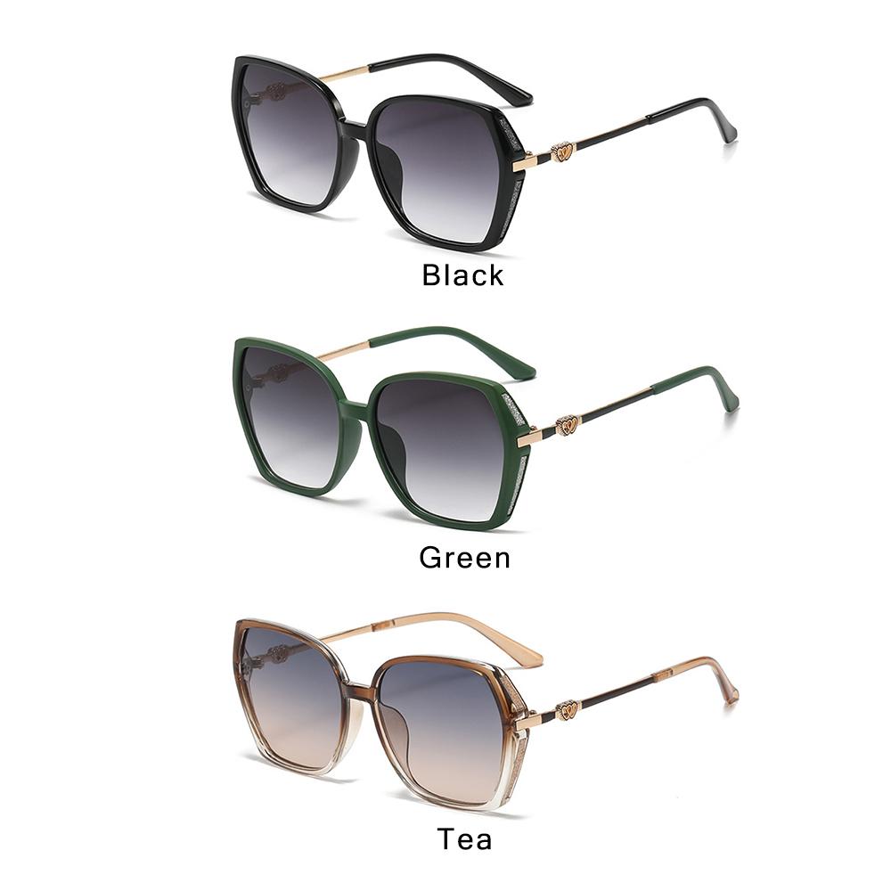 Trendy UV Protection Women's Rhinestone Shades Oversized Street Shooting Large Frame Sunglasses Gradient Eyewear