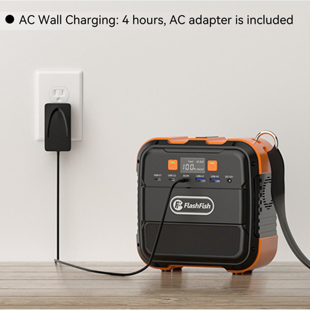 200~240V Portable Power Station 120W 98Wh Backup Lithium Battery DC AC Solar Generator Outdoors Camping Travel Hunting Blackout