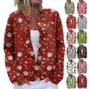 Women's Cardigan Long Sleeve Lightweight Fun Christmas Print Jacket