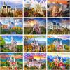 Full Round Diamond Painting Castle Scenery Diamond Embroidery Round Mosaic For Adults Children Handiwork Gift Decor