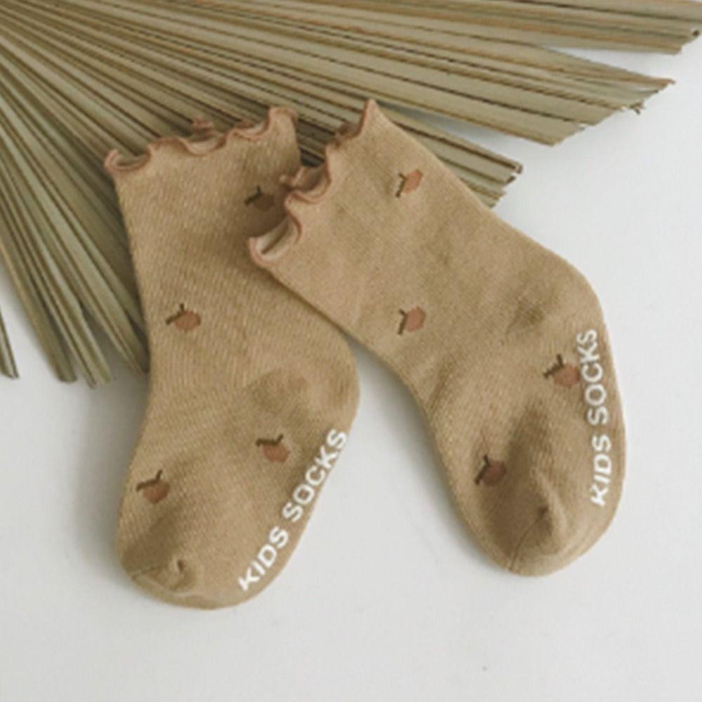 5Pairs Pleated Toddle Short Tube Socks Breathable Kids Cartoon Socks Soft Baby Cotton Socks Newborn