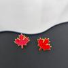 Unisex Retro Red Maple Leaf Collar Pin Brooch for Shirts