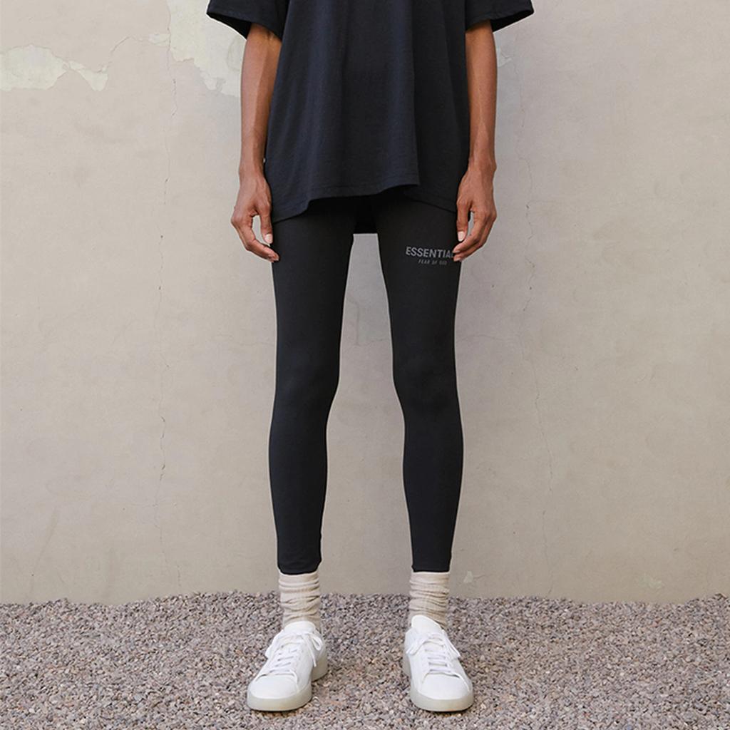 Fear of God Спортивные трикотажные леггинсы Essentials с логотипом, плавки унисекс, черные FOG-FW21-033