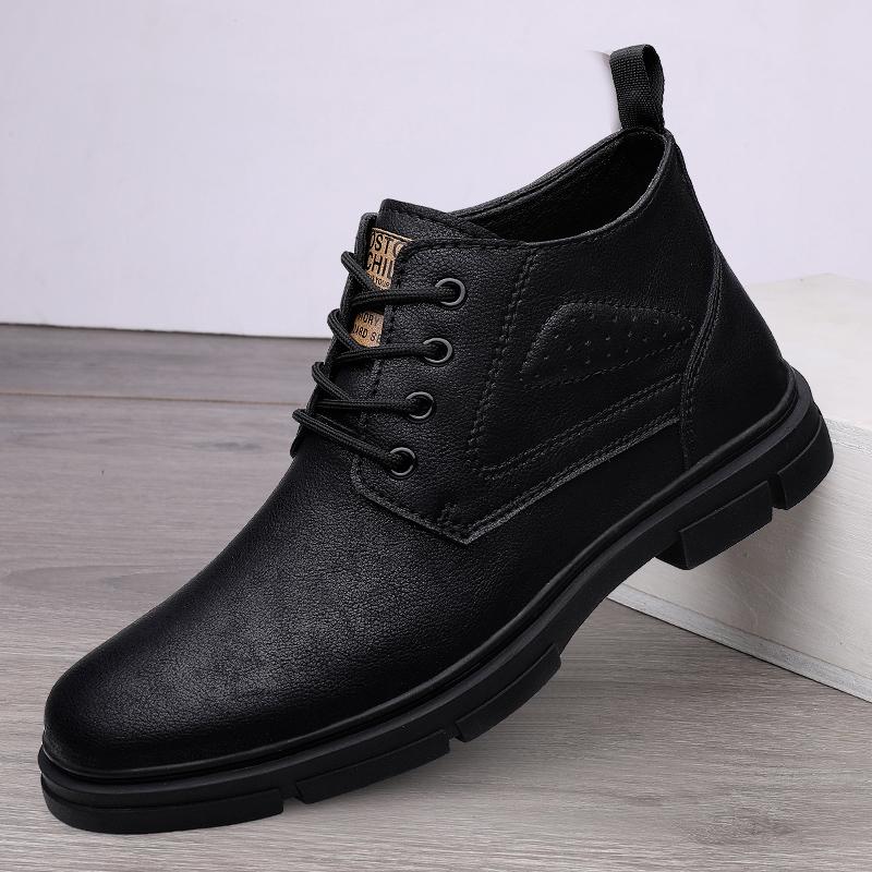 Winter Boots Men Sneakers Genuine Leather Warm Fur Ankle Boots Casual Shoes Men's Ankle Boots Cowboy Tooling