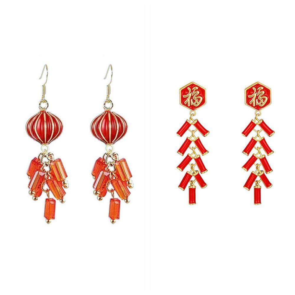 Good Luck New Year Earrings Zinc Zinc Alloy Jewelry Accessories Chinese Style Earrings Earring Pendant