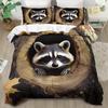 Комплект пододеяльника с маленьким енотом - 2/3 предмета, мягкий, удобный, дышащий, постельное белье с принтом в виде фантазийных животных