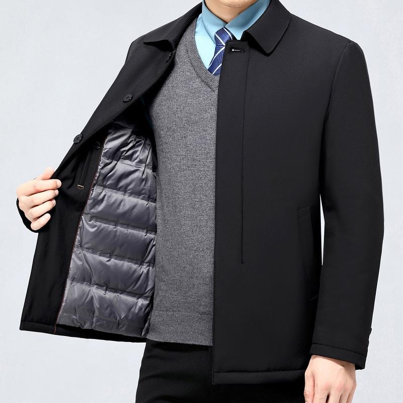 Мужской короткий пуховик с лацканами, зимний, новый, повседневный, для сотрудников, теплый, куртка для папы для мужчин