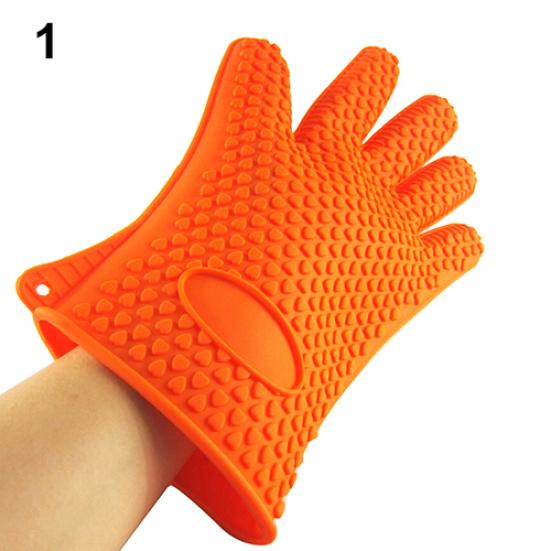 Silicone Kitchen Heat Resistant Glove Pot Holder Baking BBQ Cooking Oven Mitt