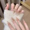Нюдовые наклейки для ногтей Pure Desire - 24 носибельных кончика с бантами из органзы для маникюра