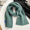 Wool Knitted Wool Small Scarf Women's Winter Beige Versatile Couple Solid Color Short Scarf Men's Thin Narrow
