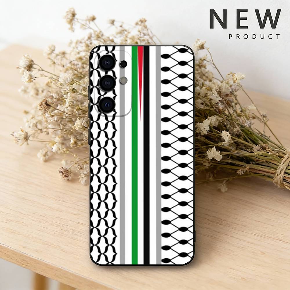 Чехол для телефона P-PalestineS Hattah K-Keffiyeh для Samsung S26,25,24,23,22,21,20,30,Ultra,Plus,Fe,Lite Черный корпус