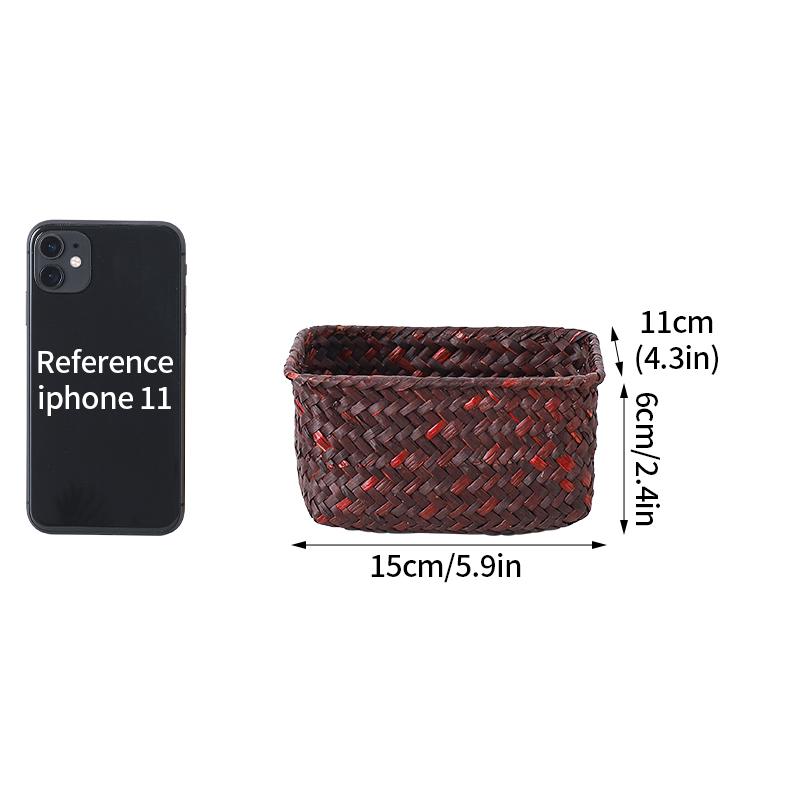 Плетеные органайзеры ручной работы, корзины для хранения, кухонный органайзер, корзина для хранения фруктов, закусок, морской травы, органайзер для косметики и всяких мелочей