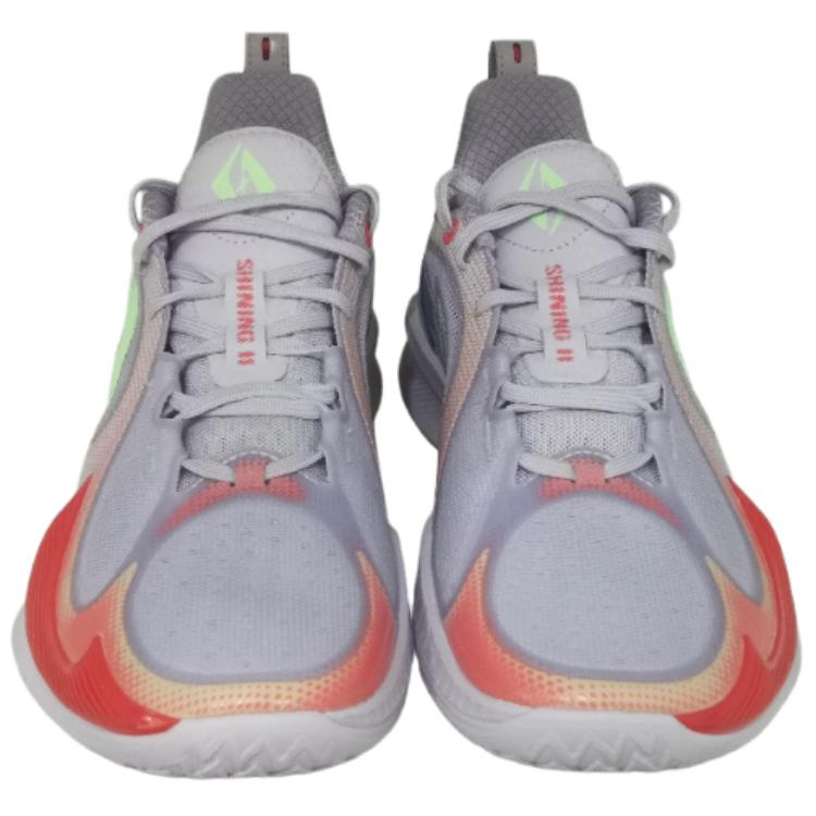 Li Ning Speed 2V2 TPU Устойчивые к истиранию, Дышащие, Легкие Низкие Баскетбольные Кроссовки Мужские Серо-Фиолетовые ABPV003-8