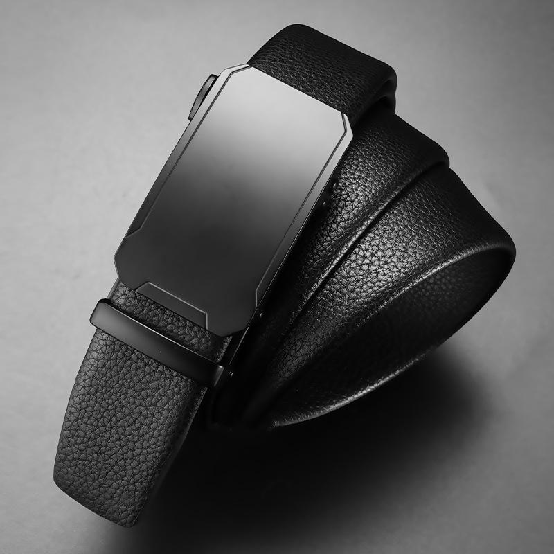 Мужской ремень Новый деловой повседневный Автоматическая пряжка Среднего возраста и Молодежный ремень для брюк Модный Универсальный кожаный ремень Мужской
