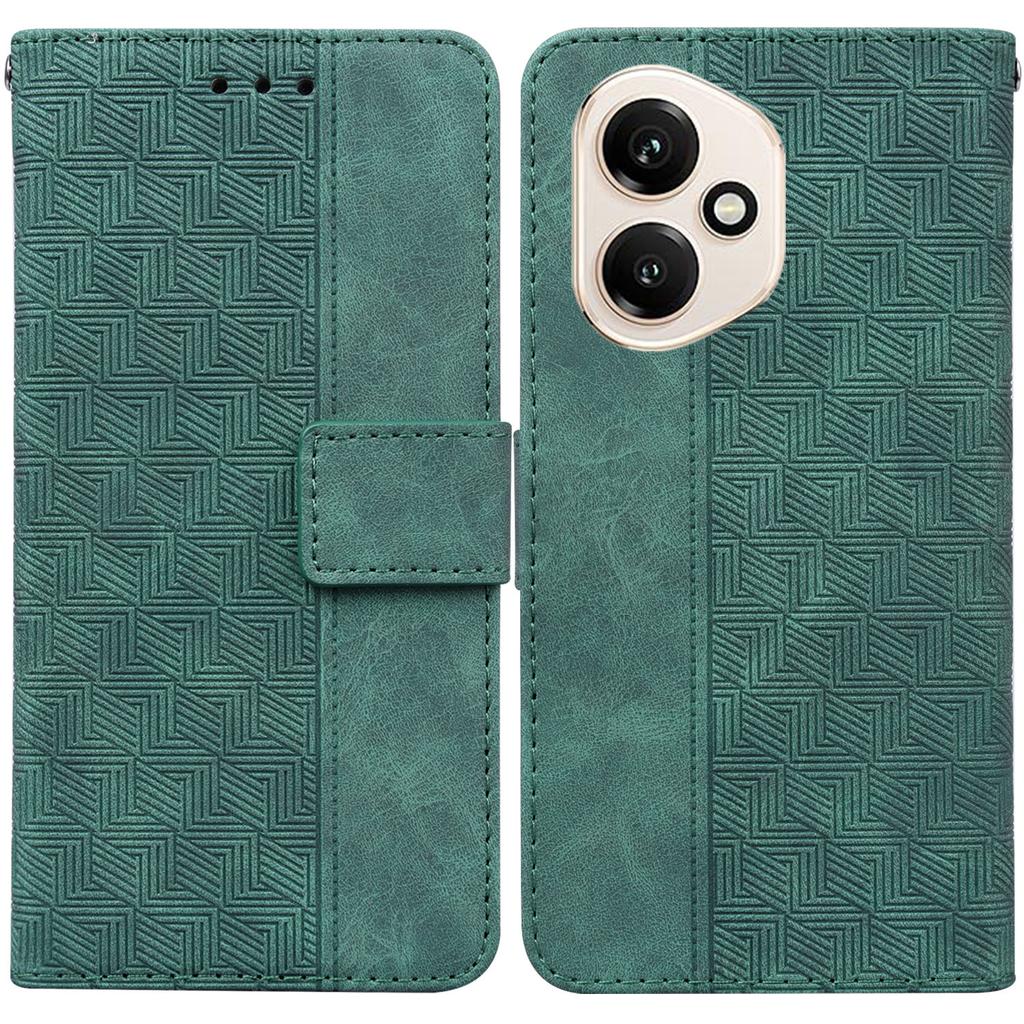 For Honor 400 5G (Global) Case Geometry Pattern Leather Wallet Phone Cover with Wrist Strap