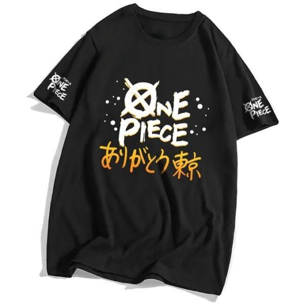 Summer 2026 One Piece Tokyo Limited Thank You Tokyo Theme 100 Cotton Printed Loose Tshirt for Unisex and Women Parentchild Top
