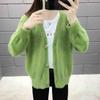 Весенне-осенняя корейская версия норкового флиса вязаная куртка-кардиган, свитер, женская короткая свободная верхняя куртка