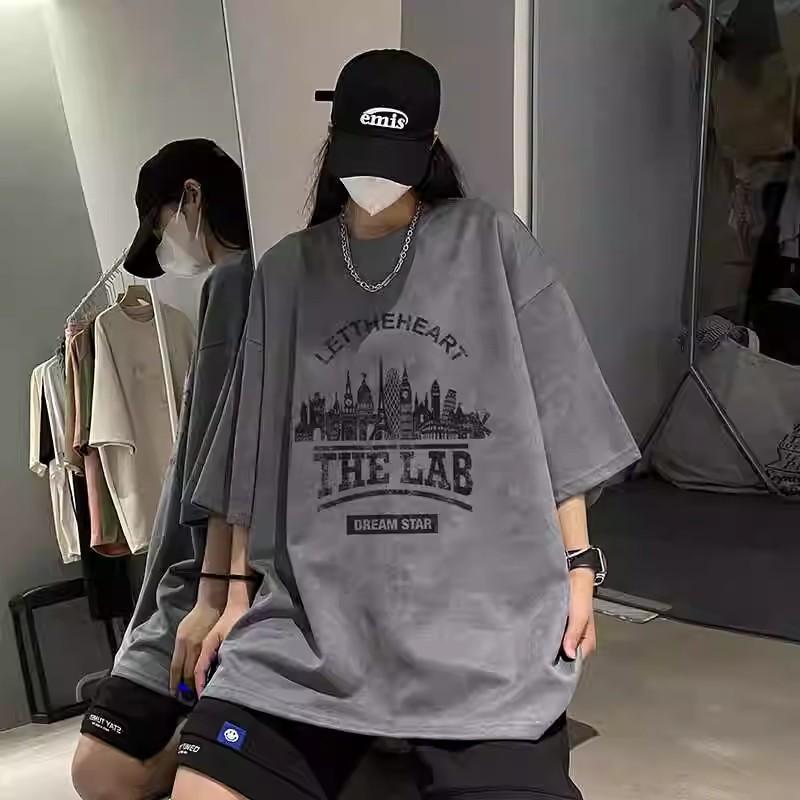 Модная мужская футболка с коротким рукавом и буквенным принтом, летняя футболка, свободный повседневный топ модного бренда