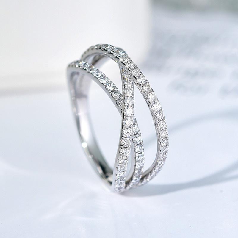 CopperFashion Лаконичное Кольцо-крест для Женщин Новое Сверкающий Кубический Цирконий Свадебные Кольца Аксессуары
