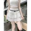 Юбка мини-юбка балетного стиля с высокой талией для женщин, летние милые юбки А-силуэта с бантом в горошек