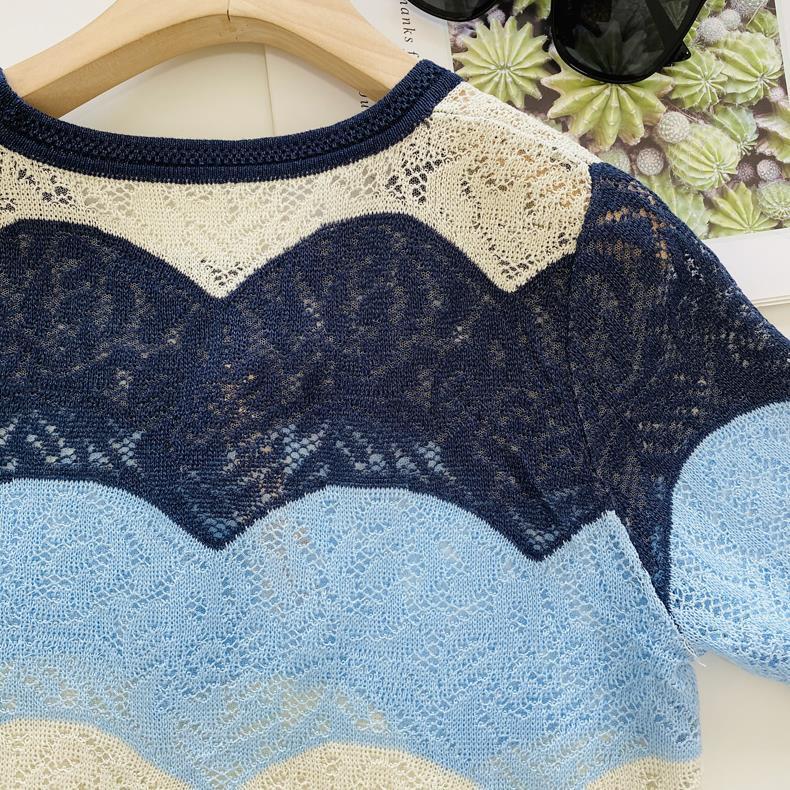 Футболка женская трикотажная Ice Silk с короткими рукавами, тонкая летняя свободная ажурная футболка, женский топ