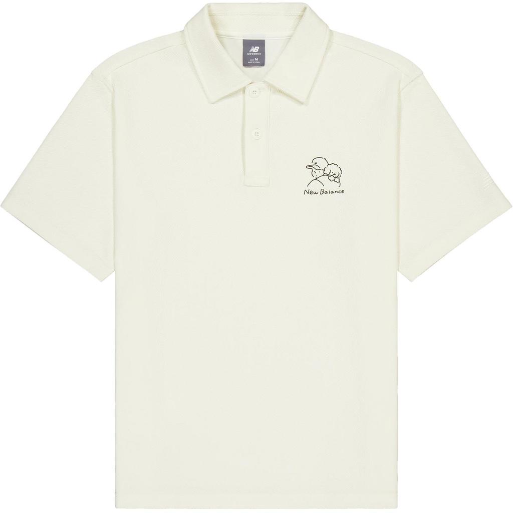 New Balance Attraction Lifestyle Illustration Collection Polo Shirt Unisex Ivory White NFE27031-IV