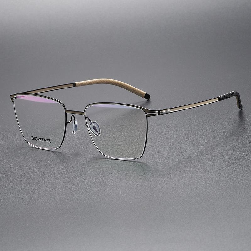 Безочковая легкая съемная тонкостальная бизнес-оправа для очков при миопии