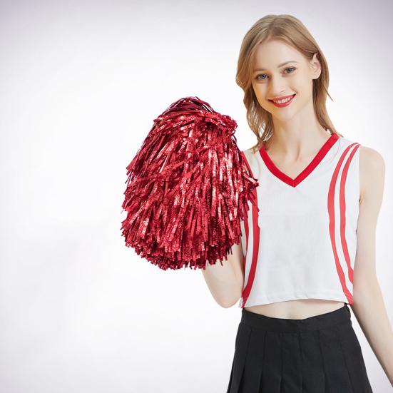 Танцевальные помпоны с прямым стержнем, пушистые, ПЭТ, двухпроходные, для болельщиков, украшение в виде цветка для мяча для футбола