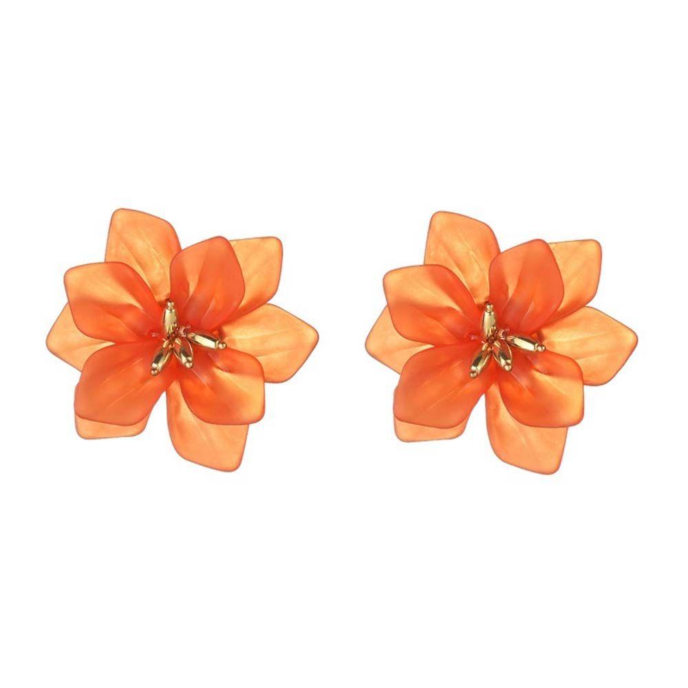 Girls Fashion Acrylic Resin  Personality Petals Studs Earrings Drop Earrings Accessories Jewelry