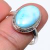 Natural Republic Larimar Gemstone 925 Solid Sterling Silver Gift Ring S.9 m2A50