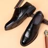 Кожаная обувь мужская повседневная остроносая свадебная обувь для жениха, туфли-галоши 2025