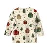 Children's 3/4 Sleeve Round Neck Top Christmas Tree Printed Everyday Casual Top