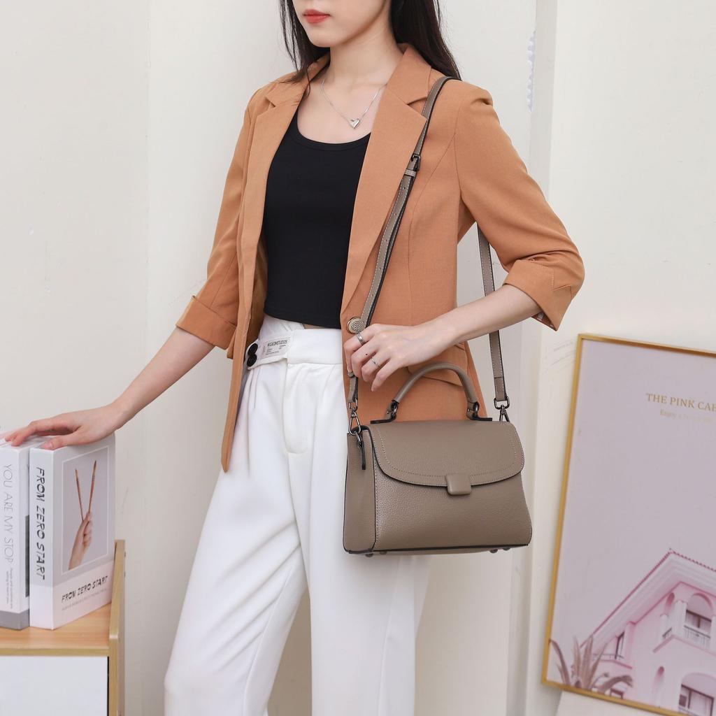 Женская сумка на плечо из коровьей кожи большой вместимости, женская модная простая сумка-тоут, практичная сумка для поездок на работу, многосекционная