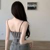 Женские укороченные топы Майки без рукавов Трикотажные майки в клетку