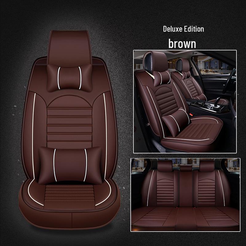 Универсальные кожаные подушки для сидений автомобиля на пять мест для всех сезонов - F-31