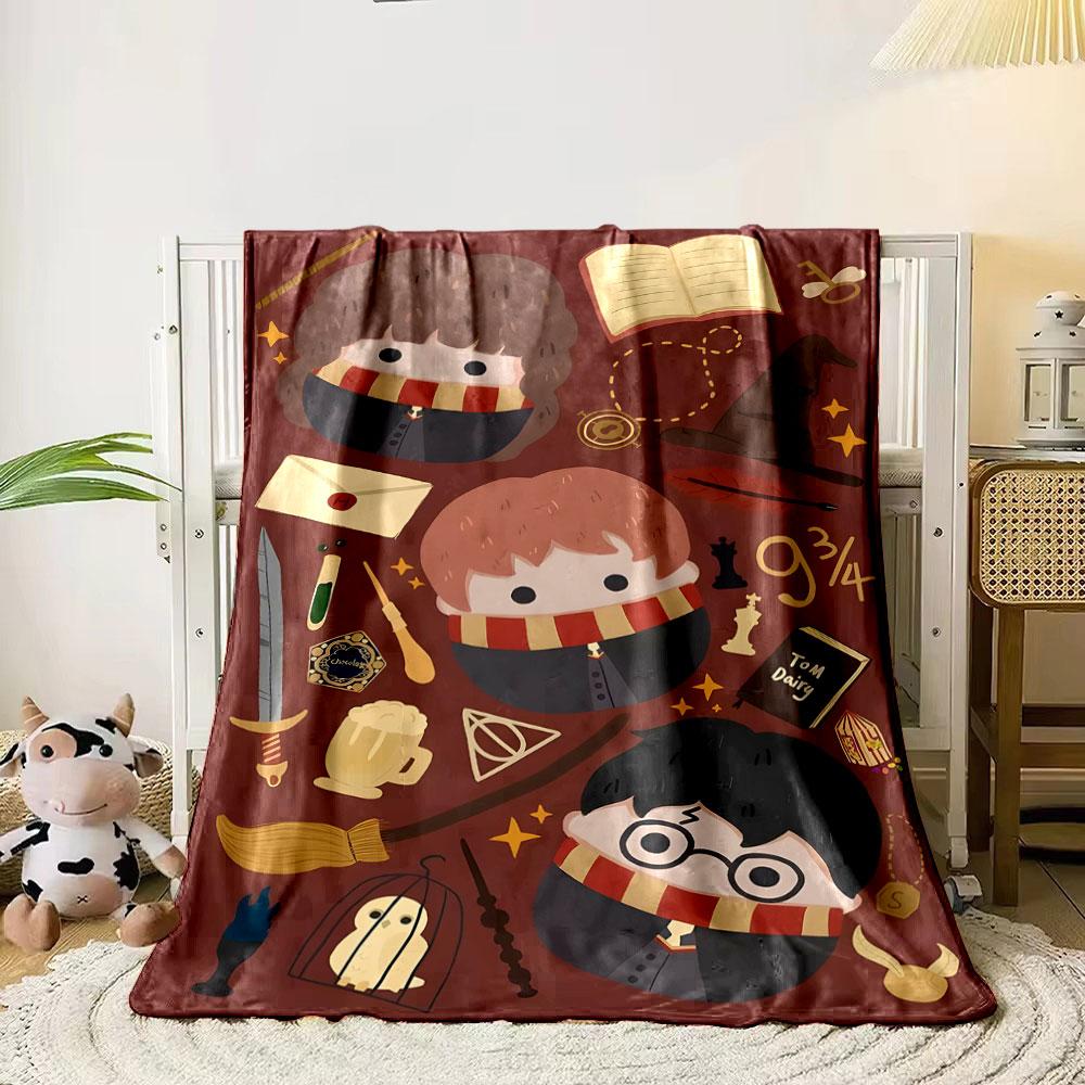 Harry Potter Characters Pattern Blanket bedroom Blanket for Livingroom Couch lunch break Soft throw for Friend's festival Gift