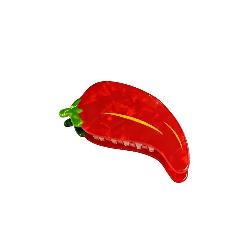 Simulation Hot Dog Chili Shark Hair Clip Creative Food Pattern Strong Hold Hair Claw for Ladies Daily Outing Hair Wear