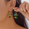 Festive Red & Green Bell Tassel Earrings - Stylish Alloy Design for Women